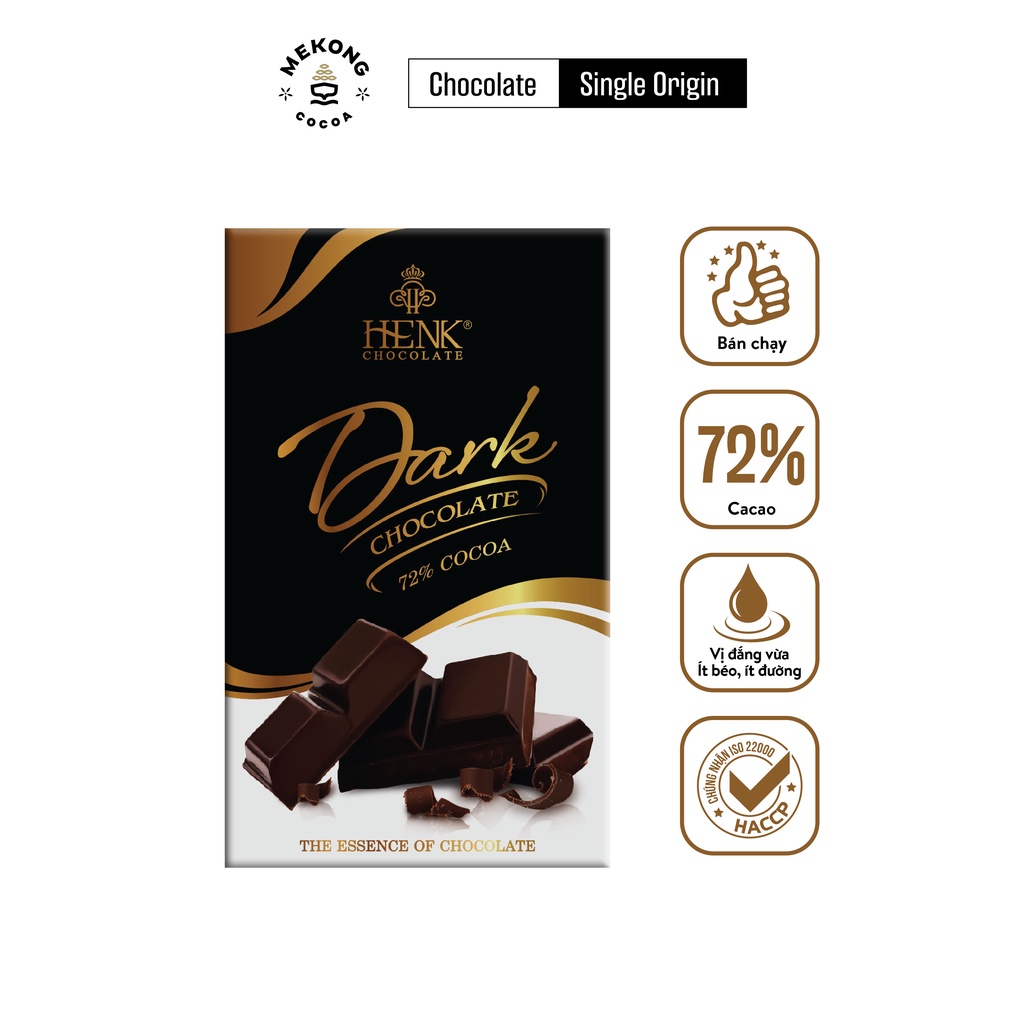 Combo 5 Socola Đen Nguyên Chất MARK&MILK 72% Cocoa Thơm Ngon Có Vị Đắng Vừa Thanh 50g