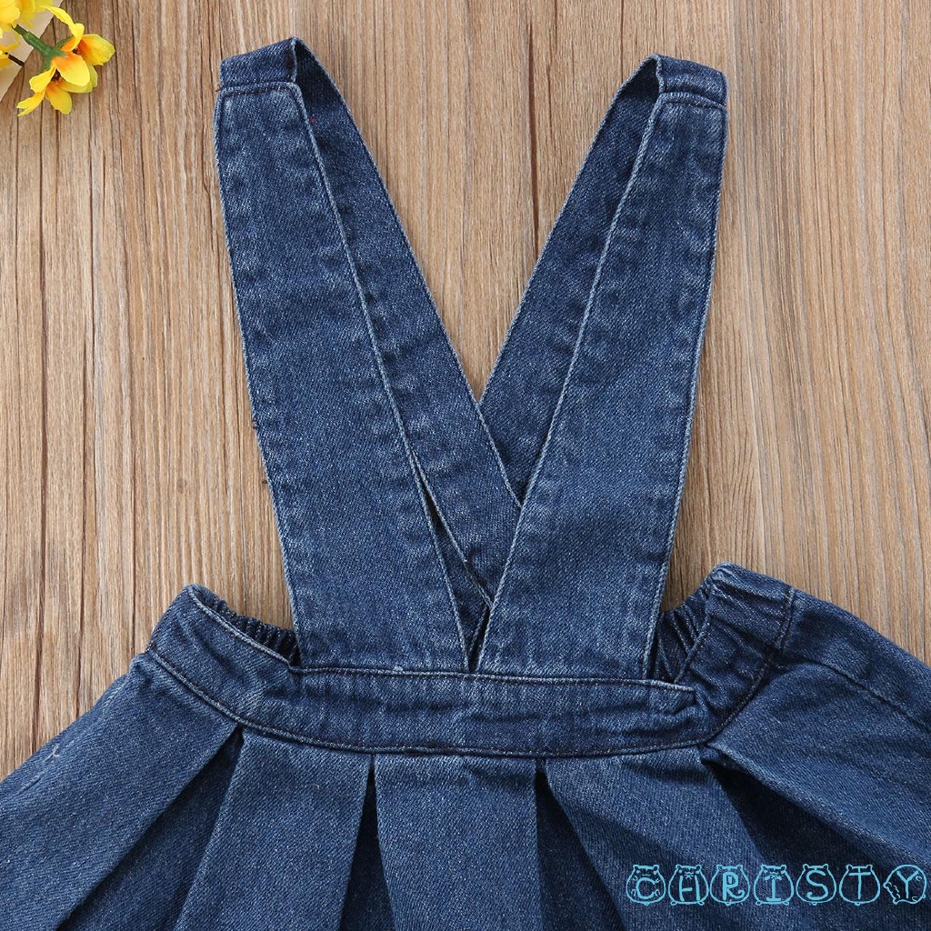 Đầm Yếm Denim Dễ Thương Cho Bé Gái