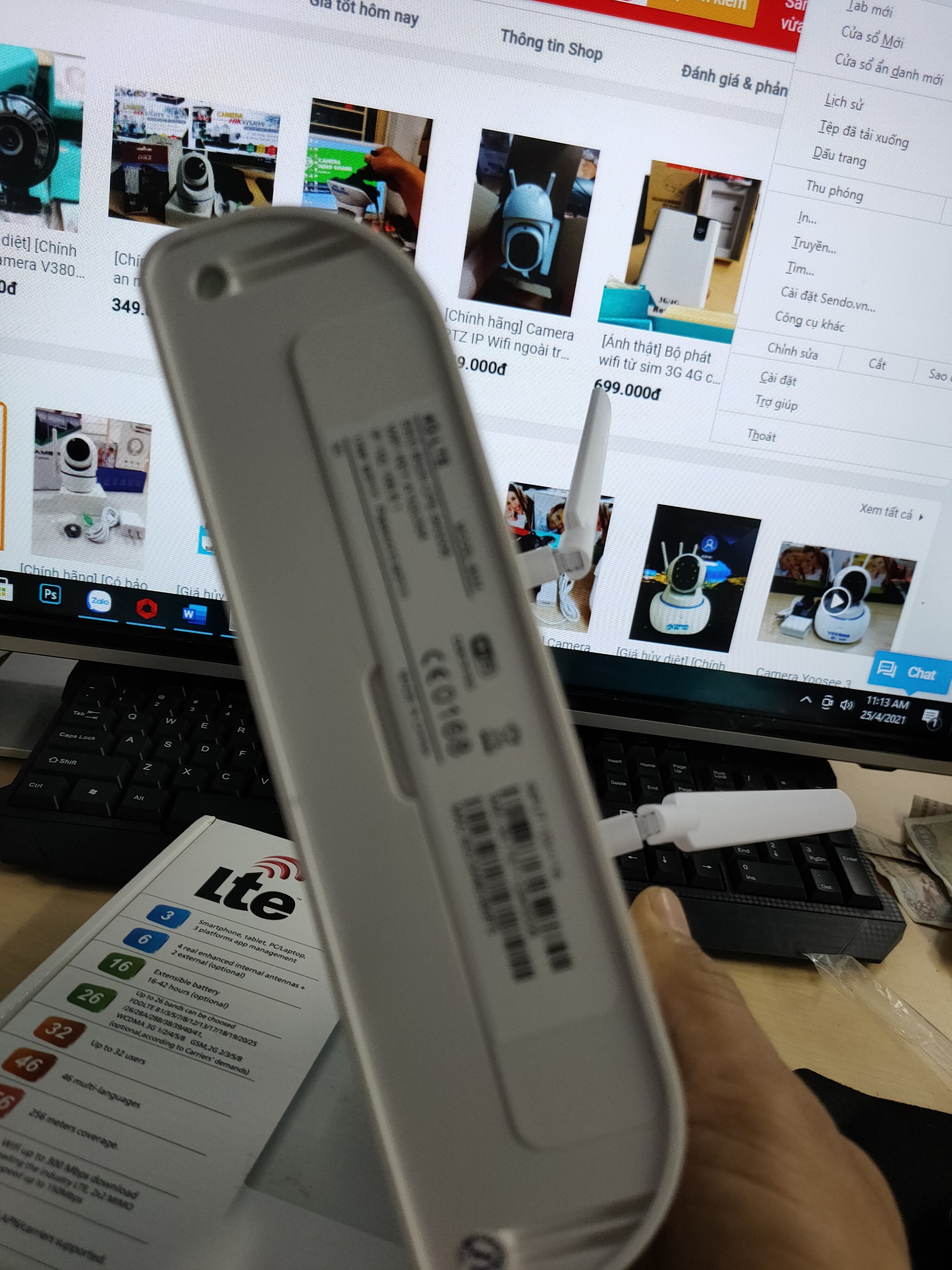 [Ảnh thật] [Chính hãng] Bộ Phát Wifi 4G/3G LTE CPE B525 tốc độ cao / 4 Cổng Lan | BigBuy360 - bigbuy360.vn