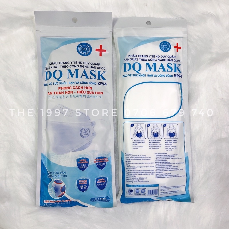 KHẨU TRANG 4D KHÁNG KHUẨN KF94 MASK CAO CẤP ,BẢO VỆ SỨC KHOẺ MÙA DỊCH (Túi 10cái) Khẩu trang y tế