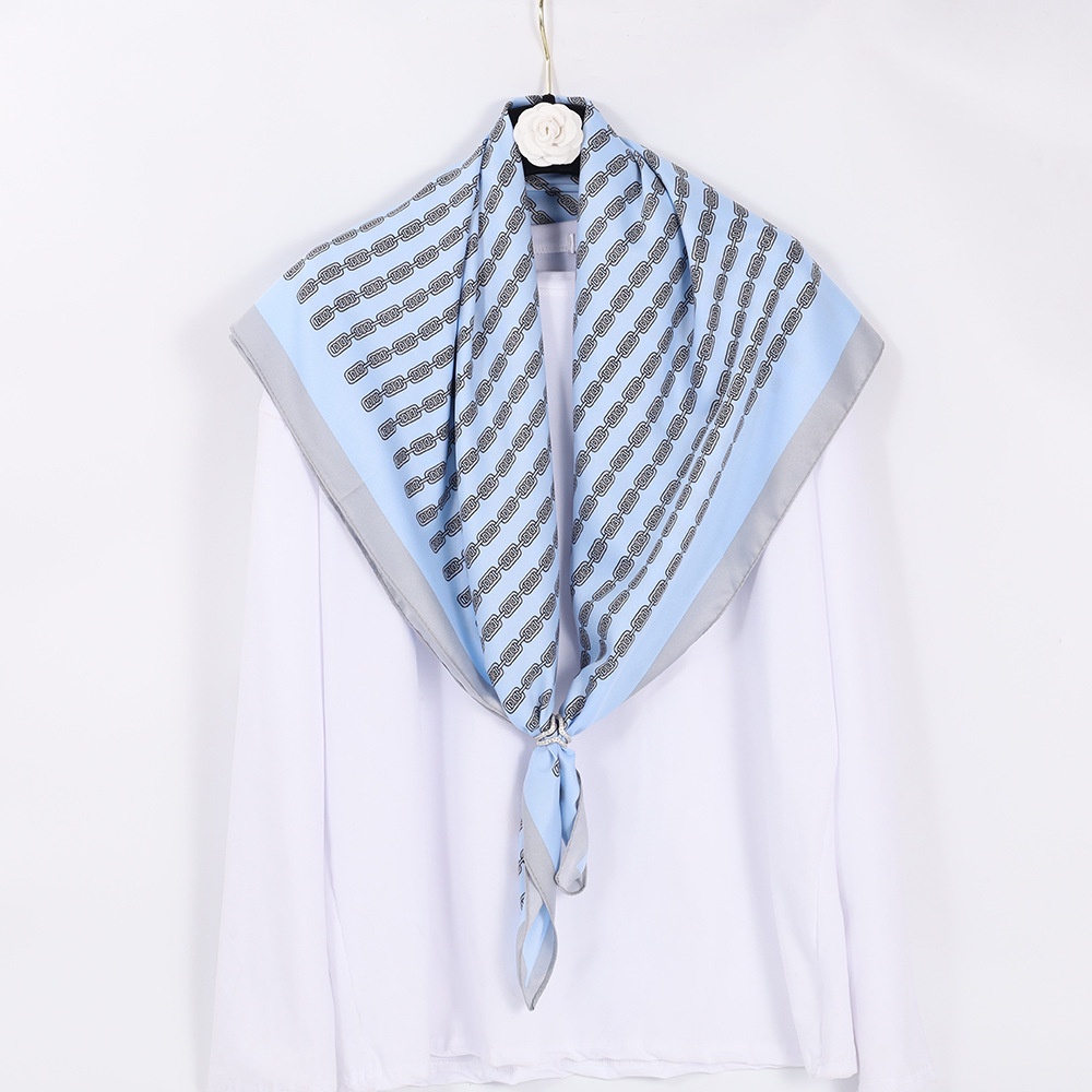 Khăn Choàng Lụa Chống Nắng Thoáng Khí 90cm (35.4inch) In Họa Tiết Thời Trang Cho Người Hồi Giáo Tudung WJ1007-42