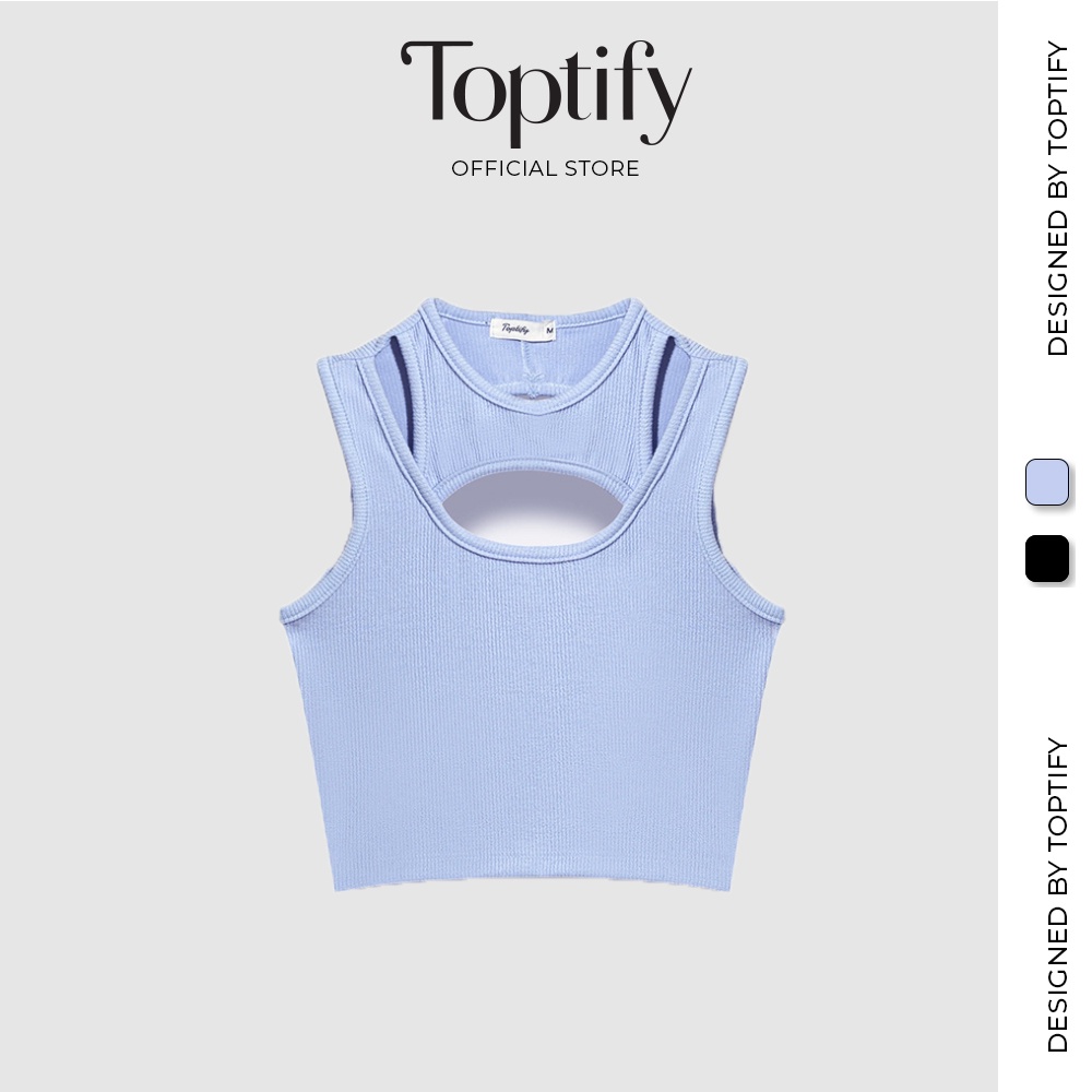 Áo croptop nữ sát nách trơn khoét ngực TOPTIFY chất thun gân co giãn La Fiesta Top AC25