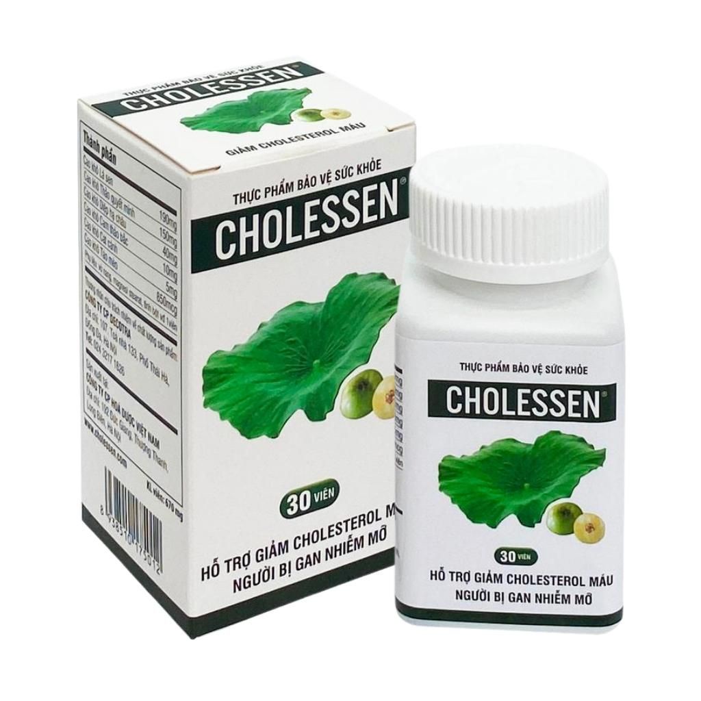 Viên Uống Giảm Mỡ Máu Cholessen Giảm Cholesterol Trong Máu, Tăng Cường Chức Năng Gan (Hộp 30 Viên)