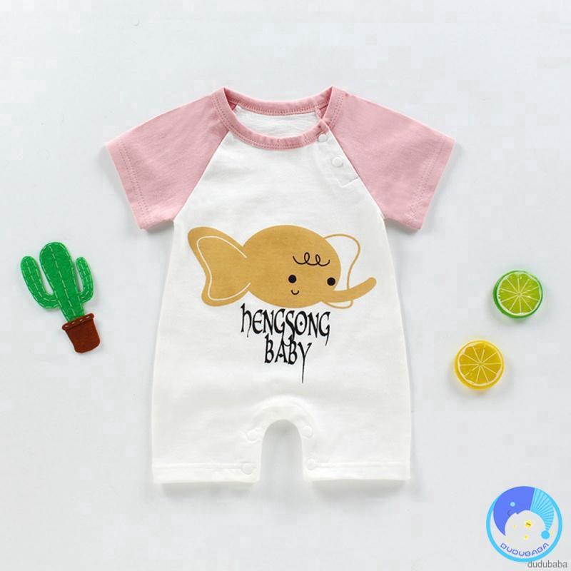 Áo Liền Quần Tã In Hình Hoạt Hình Dễ Thương Cho Bé Gái