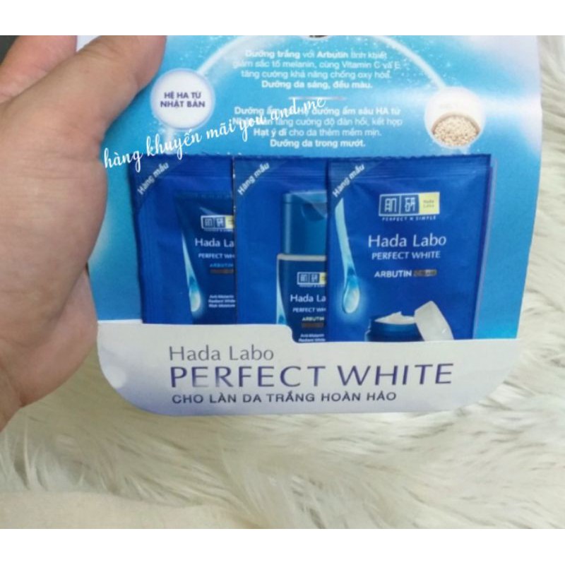 Set 3 Sản Phẩm Dưỡng Trắng Da Tối Ưu Hada Labo Perfect White