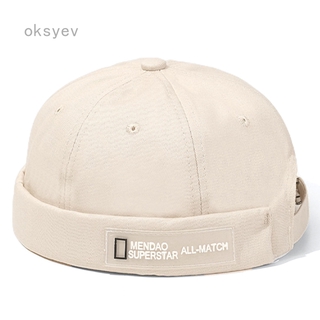 Mũ mái vòm dạng tròn màu trơn phong cách retro phong cách Hàn Quốc in chữ