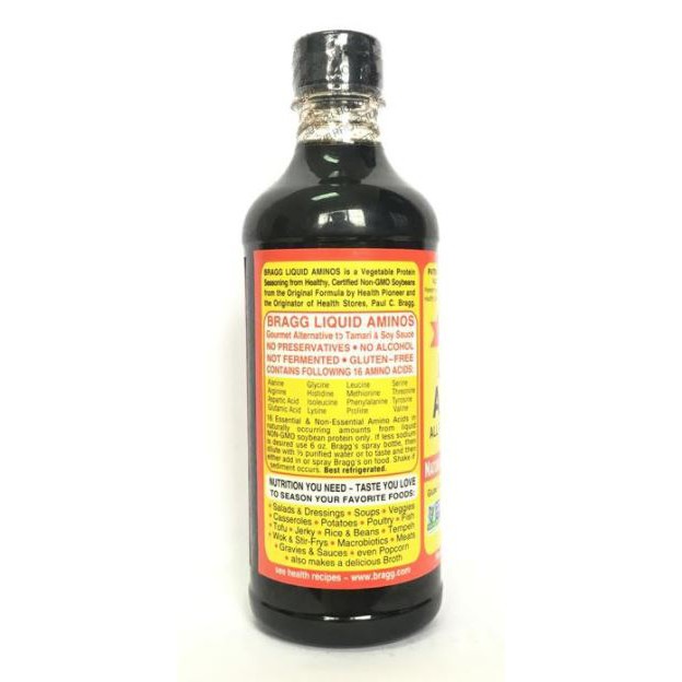 nước tương xì dầu không biến đổi gien  BRAGG LIQUID AMINOS 473ML