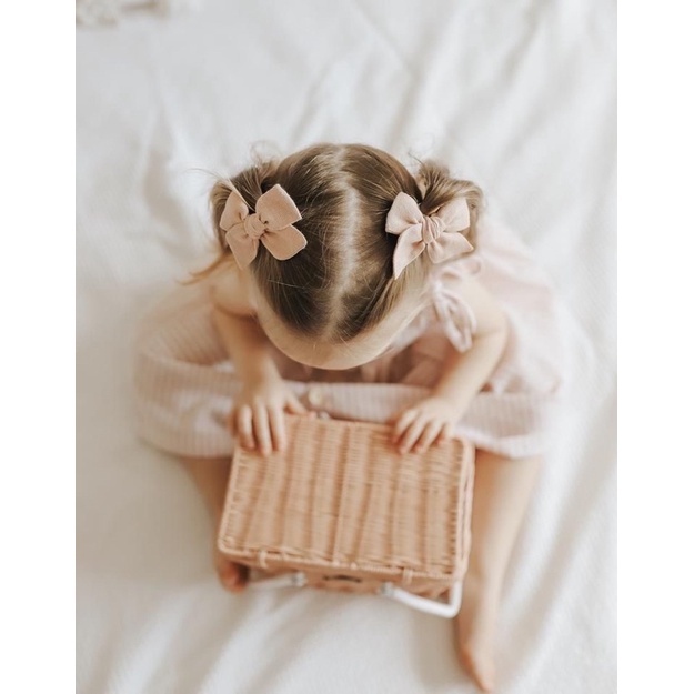 Kẹp nơ vải mềm mịn cho bé phong cách Châu Âu (kẹp ko bọc vải)