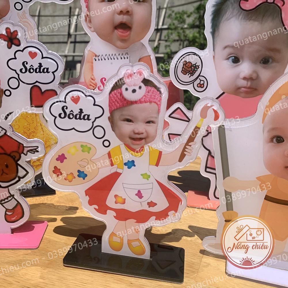 Thiết kế hình Chibi trang trí tiệc sinh nhật, happy birthday, thôi nôi, đầy tháng theo yêu cầu cho bé trai, bé gái