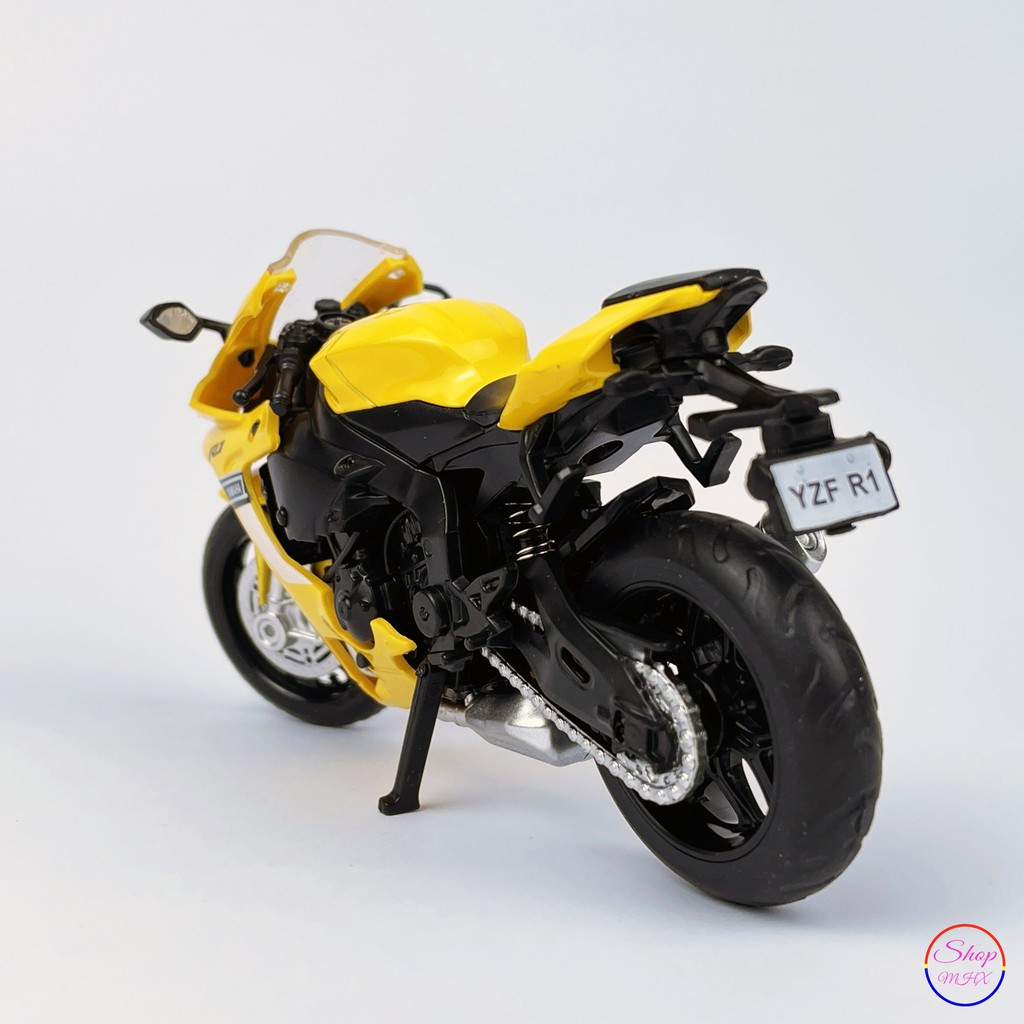 Xe mô hình mô tô Yamaha YZF-R1 TẶNG KÈM BIỂN SỐ tỉ lệ 1:18 hãng CaiPo