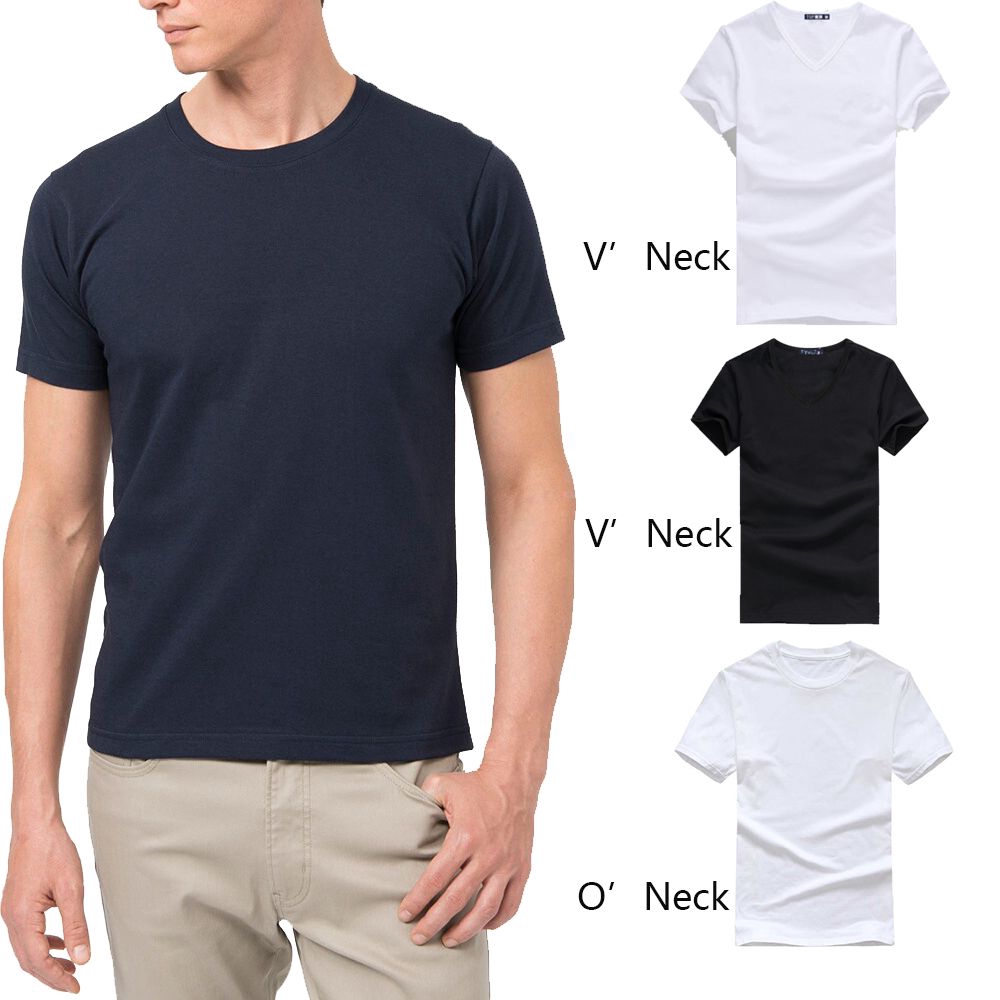 Áo thun cotton màu trơn ôm body thời trang cho nam