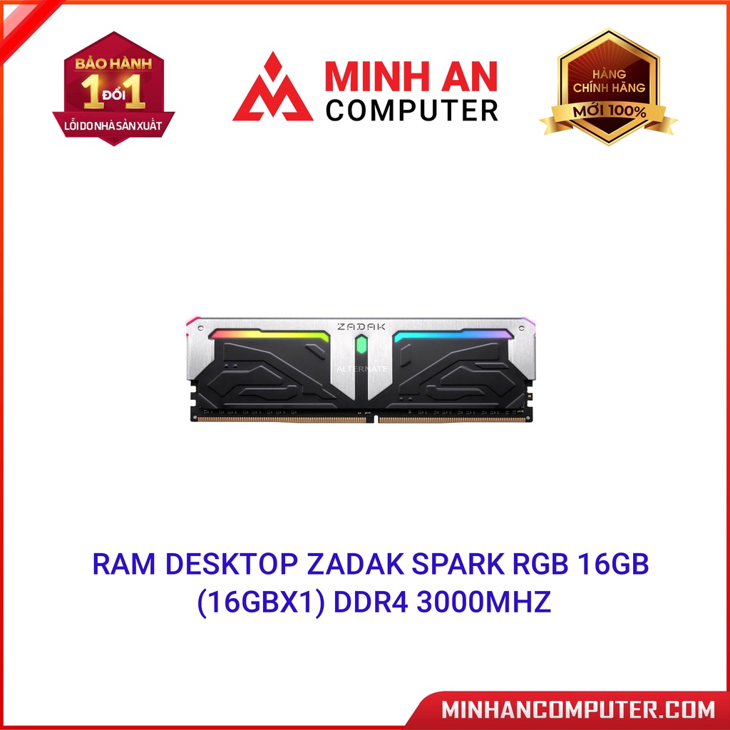 RAM Desktop Zadak Spark RGB 8GB/16GB DDR4 3000MHz Hàng chính hãng