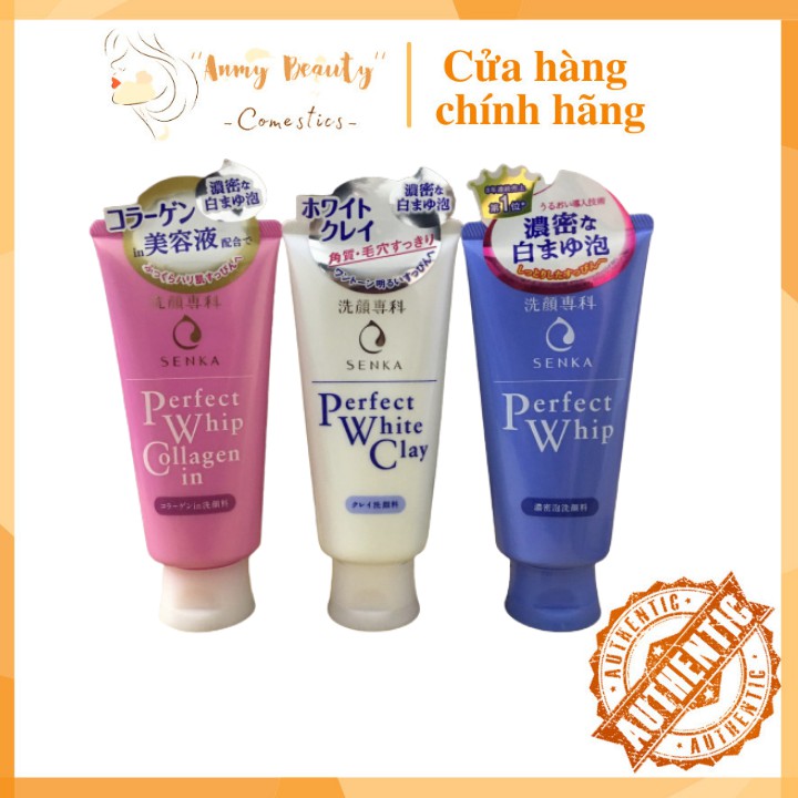 Sữa Rửa Mặt SENKA PERFECT WHIP Tạo Bọt Chiết Xuất Tơ Tằm Trắng 120g