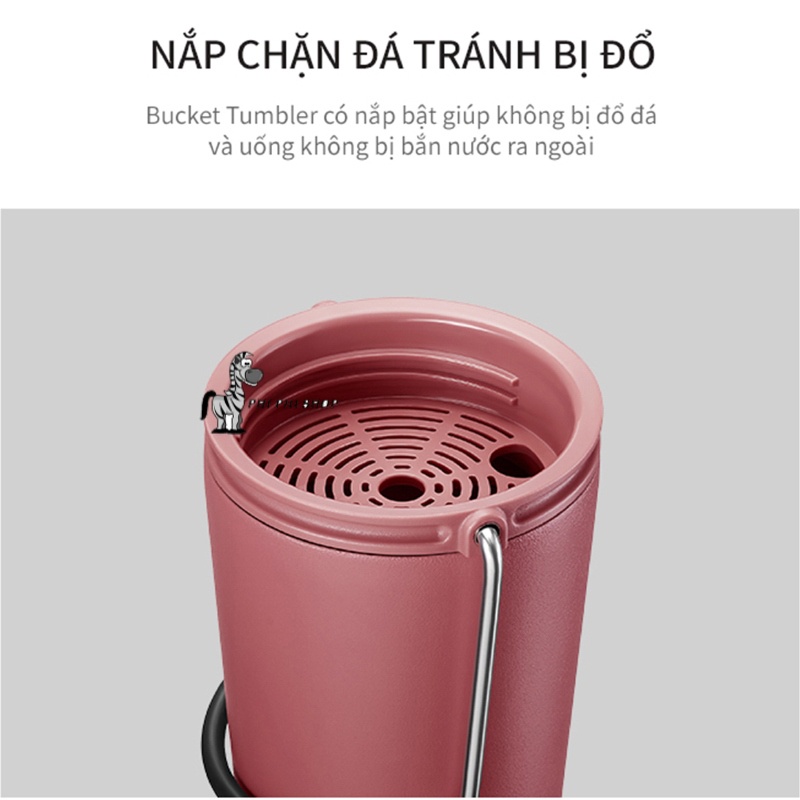 Ly giữ nhiệt Lock&Lock Bucket Tumbler có ống hút hoặc nắp bật , dung tích 540ml LHC4268 LHC4269