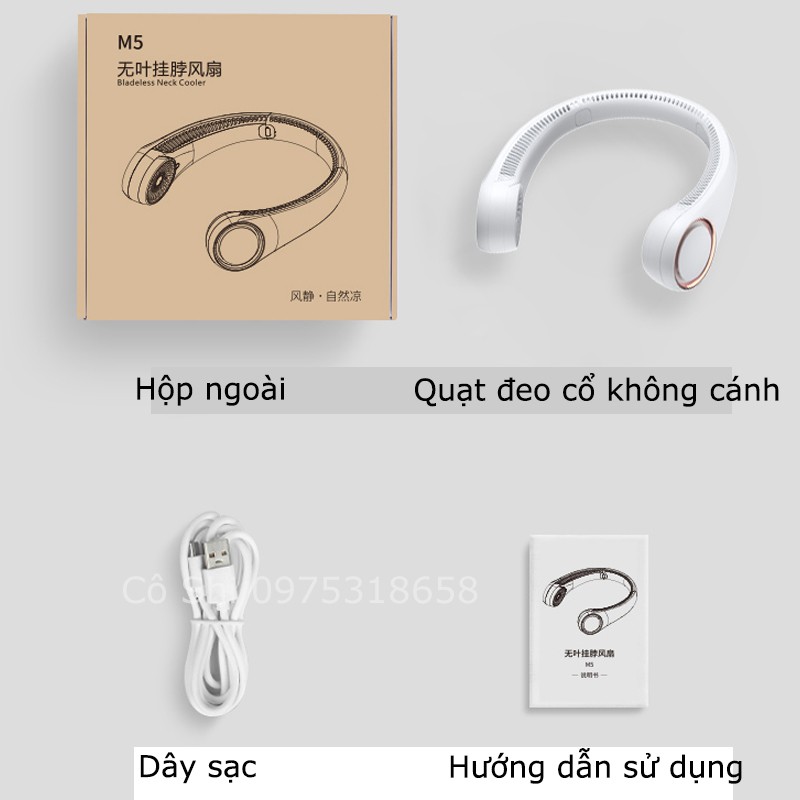 QUẠT MINI KHÔNG CÁNH ĐEO CỔ HOT TIKTOK THỜI THƯỢNG 3 CHẾ ĐỘ MÁT SIÊU NHẸ SIÊU BỀN TIỆN LỢI - PHIÊN BẢN 2021