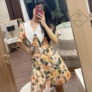 🍀váy gấm cổ trắng La Donna🍀
