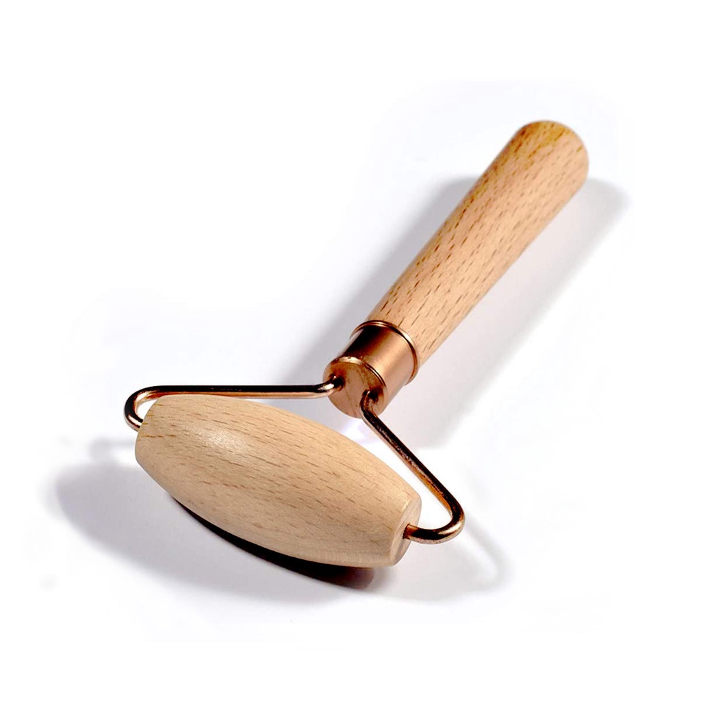 Dụng Cụ Cây Lăn Mặt Massage AjiDO - Chất Liệu Gỗ Thiên Nhiên An Toàn Cho Da Mặt