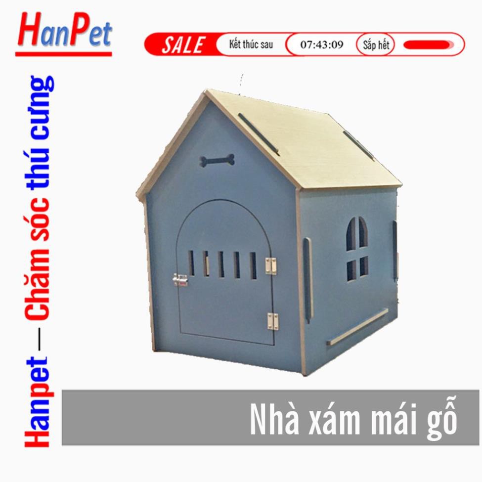Hanpet.GV- (Size lớn) Chuồng nuôi chó mèo bằng bằng gỗ MDF nhà cho chó dưới 20kg (chọn màu)