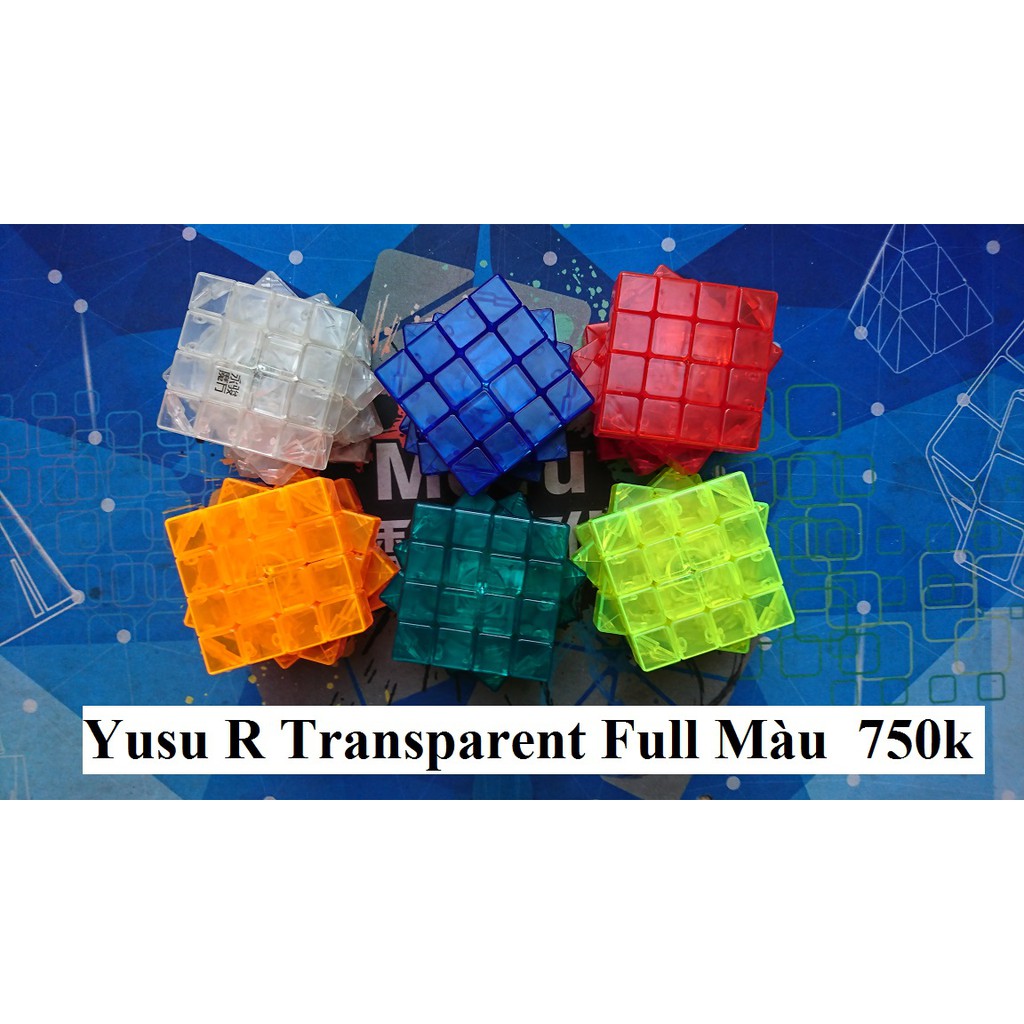 Rubik 4x4x4. Yusu Transparent 6 Rubik Full Màu Dành Cho Nhà Sưu Tập Rubik