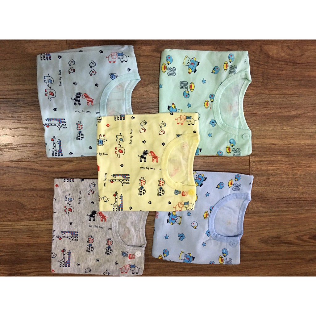 Áo Cộc Tay Cài Vai Chất Cotton Họa Tiết Dễ Thương Cho Bé QATE235 - Namkidshop