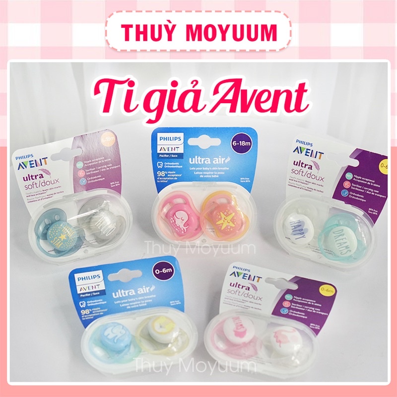 Ti giả Avent Ultra Air, Ultra Soft chỉnh nha đầu dẹt