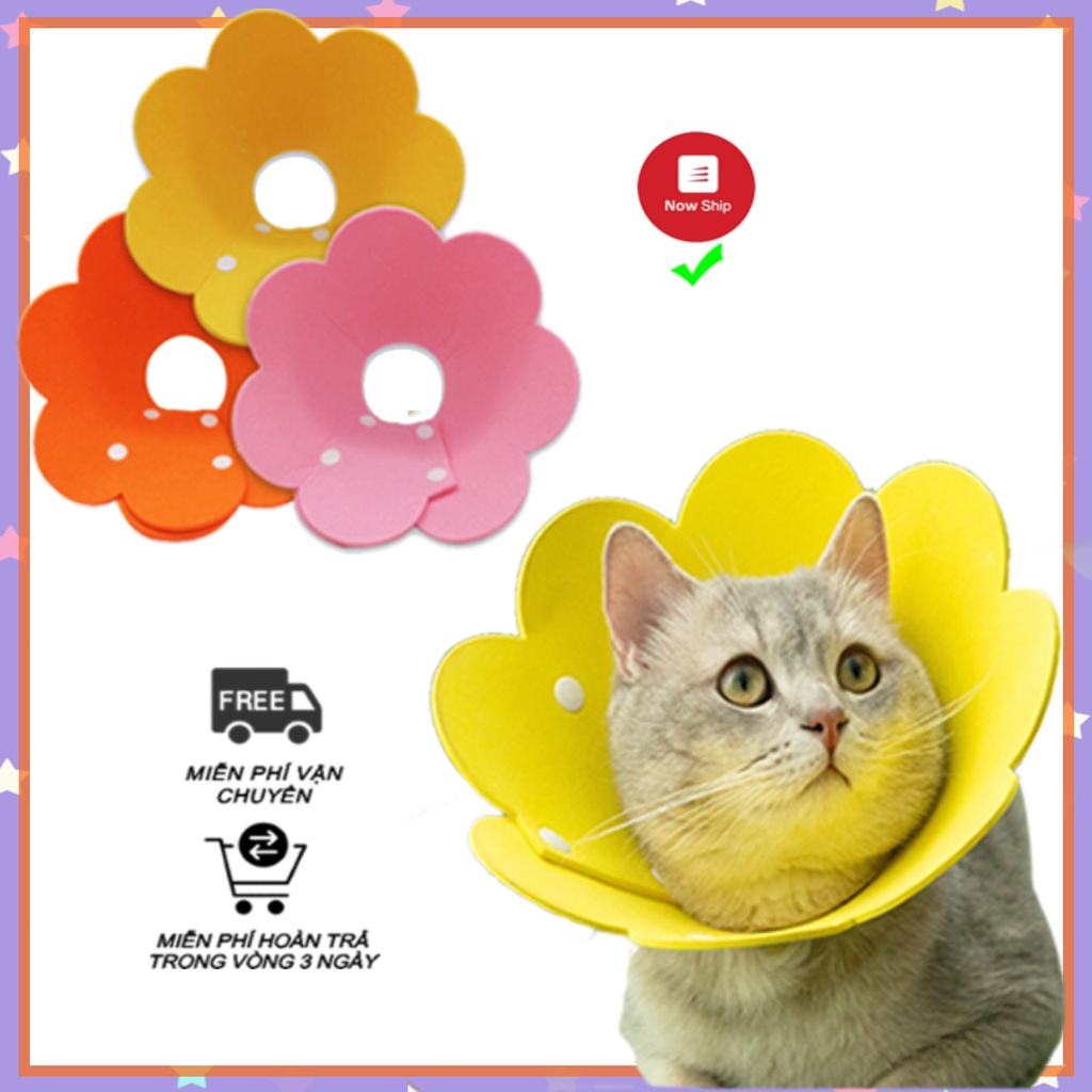 [GIẢM NGAY 5K KHI FOLLOW SHOP] Loa Chống Liếm Bông Hoa Đủ Màu Cho Chó Mèo - Hàng Độc Lạ Giá Rẻ Vô Địch