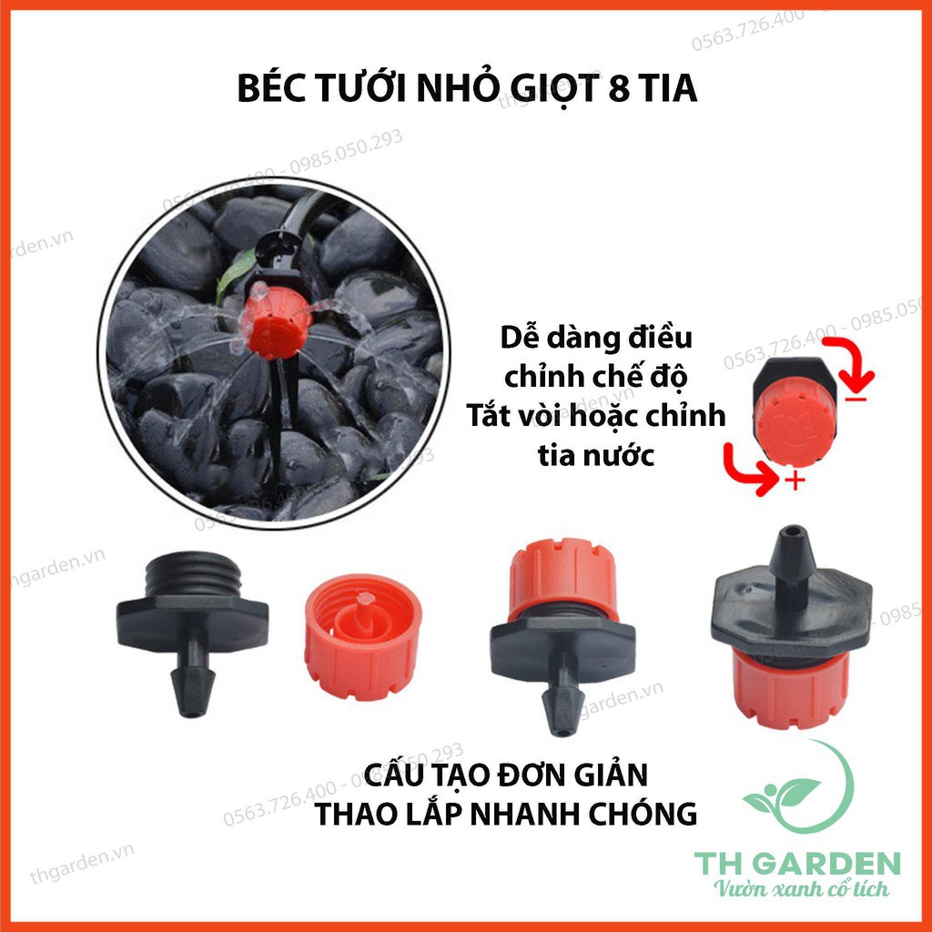 5m Hệ Thống Tưới Nước Nhỏ Giọt Tự Động Cao Cấp TH155 - Giảm tới 70% lượng nước tưới - Tiết Kiệm Tới 95% Thời Gian Tưới