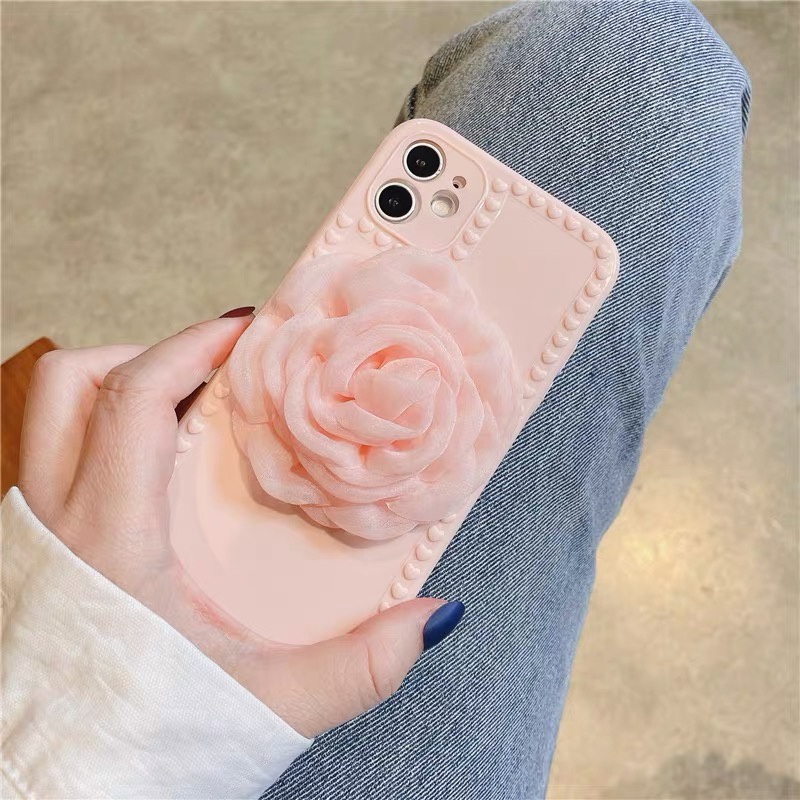 Ốp Điện Thoại Họa Tiết Bông Hoa Màu Hồng/Tím Cho Iphone7plus 13 pro max Xr X / Xs 11 Promax 1212pro