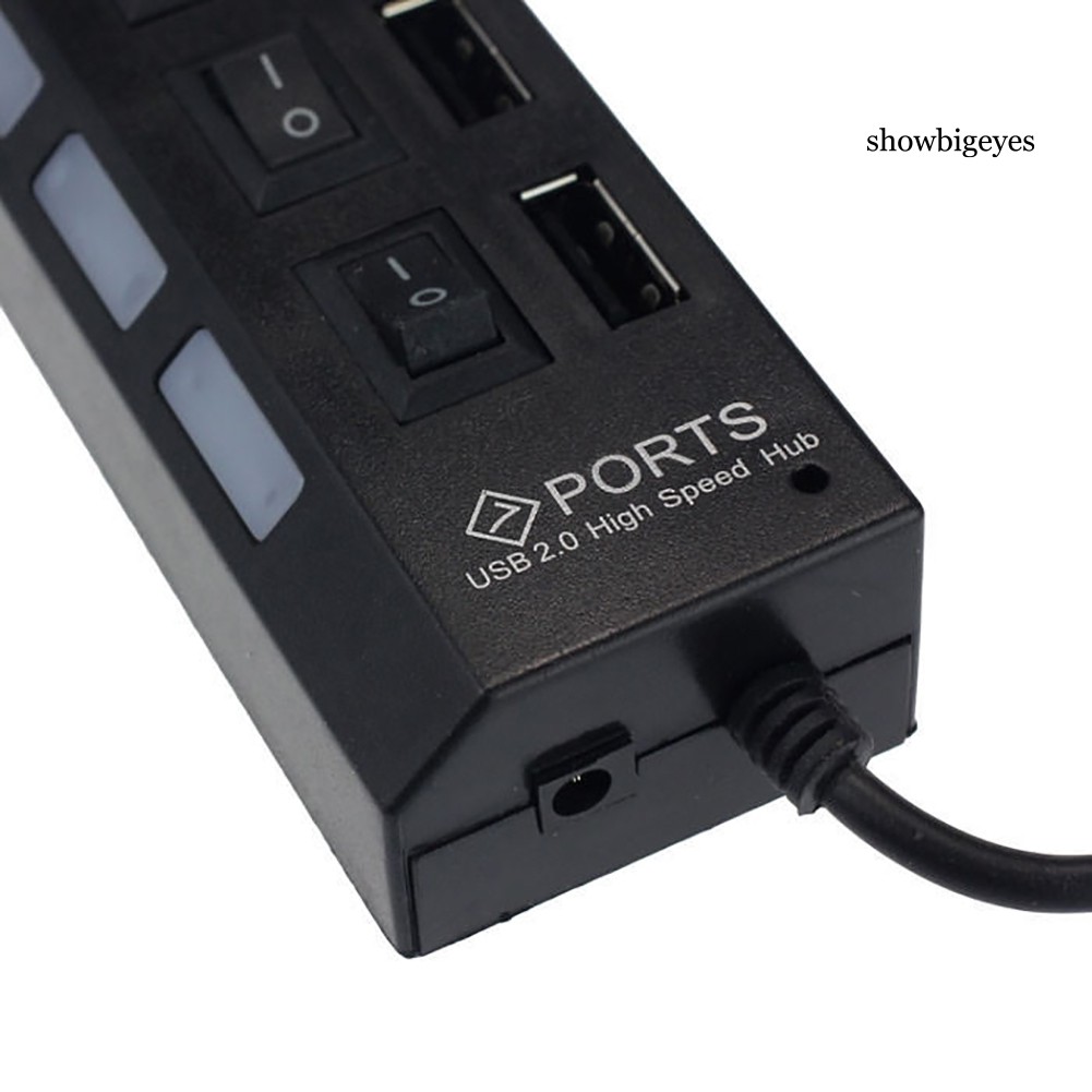 Đầu chia 7 / 4 cổng usb 2.0 có công tắc đóng mở tiện dụng