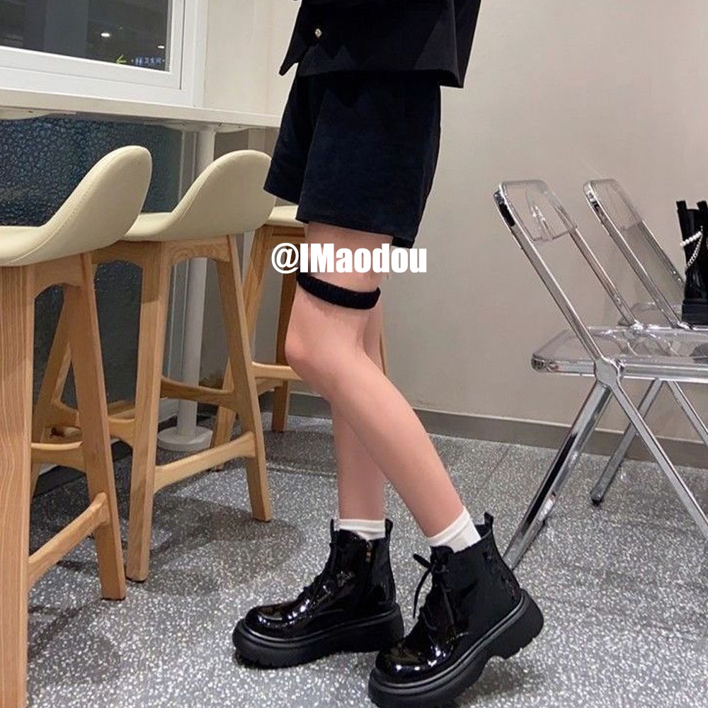 IMAODOU Giày boot martin đế bằng thiết kế mới thời trang thu đông trẻ trung cho nữ