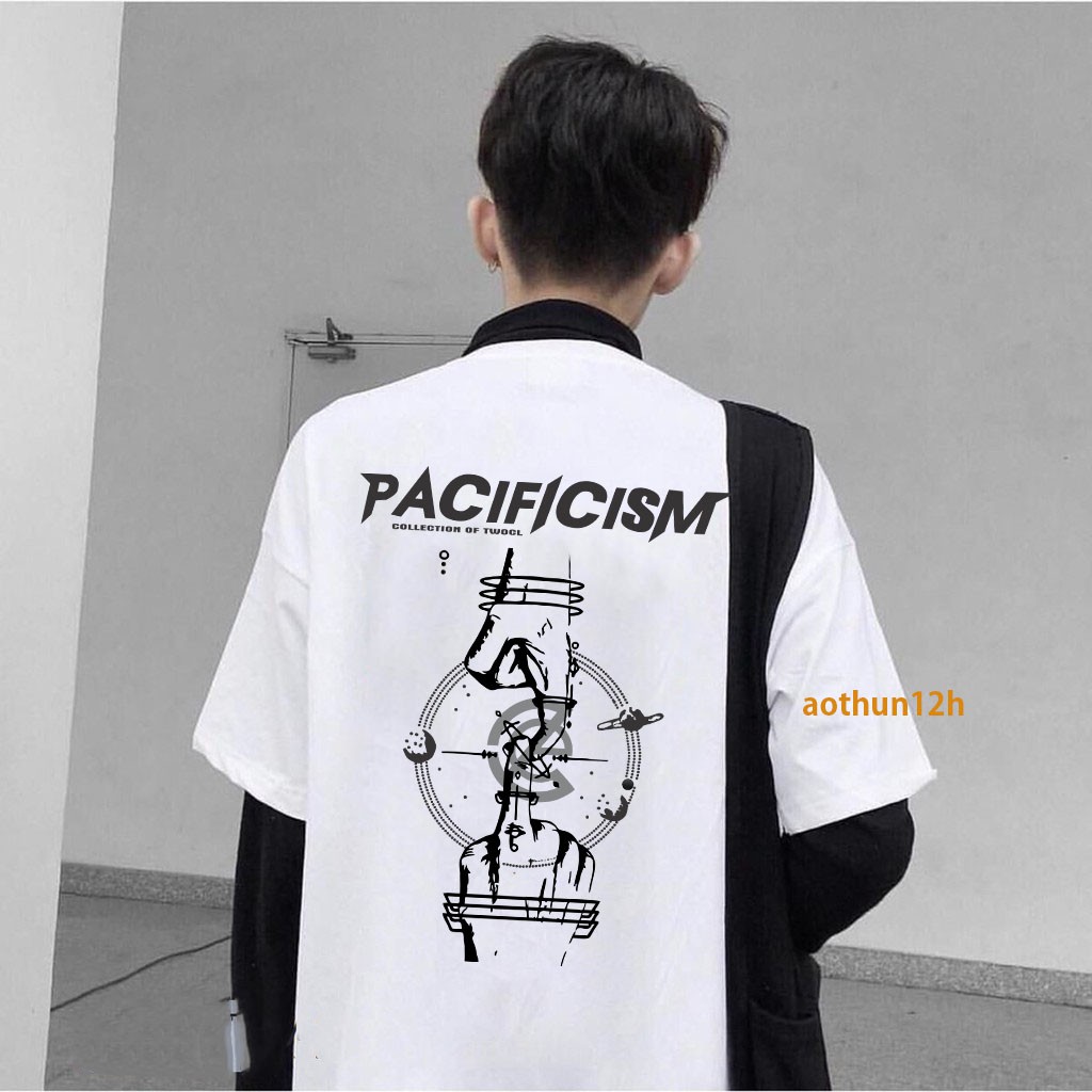 Áo Thun PACIF Trắng PACIFICISM Ulzzang Unisex Áo Thun Tay Lỡ Nam Nữ aothun12h