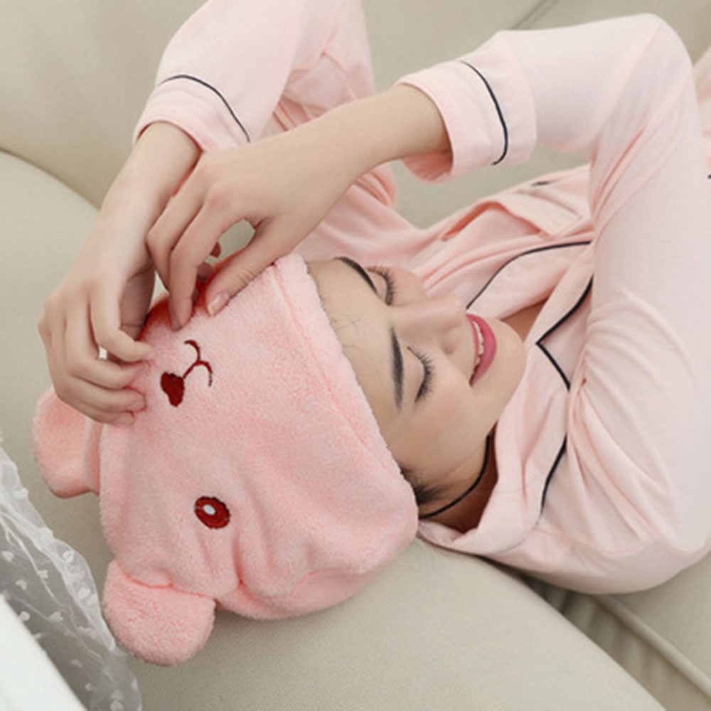 Mũ trùm làm khô tóc nhanh khô thiết kế kiểu chú gấu đáng yêu