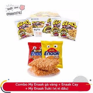Combo 3 hộp mì enaak (gà vàng / cay đỏ / Suki hộp) gồm 60 gói
