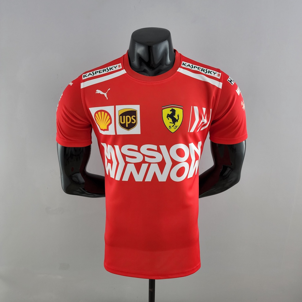 Áo polo Tay Ngắn In Logo Đội Vettel Scuderia Ferrari Thời Trang Mùa Hè Cho Nam