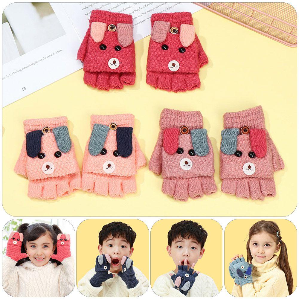 Găng Tay ZAIJIE24 Dày Dặn Ấm Áp Dễ Thương Cho Bé 5-12 Tuổi