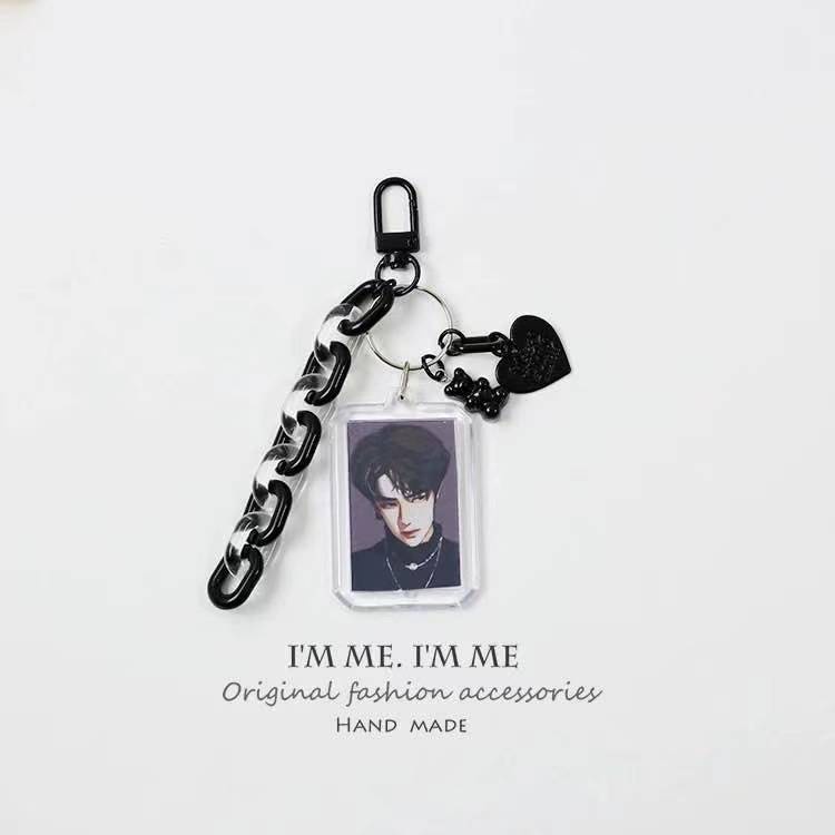 Album lớn 1 inch ảnh móc khóa tình yêu acrylic chuỗi ngôi sao chaser cô gái trang trí túi treo chuỗi mặt dây chuyền