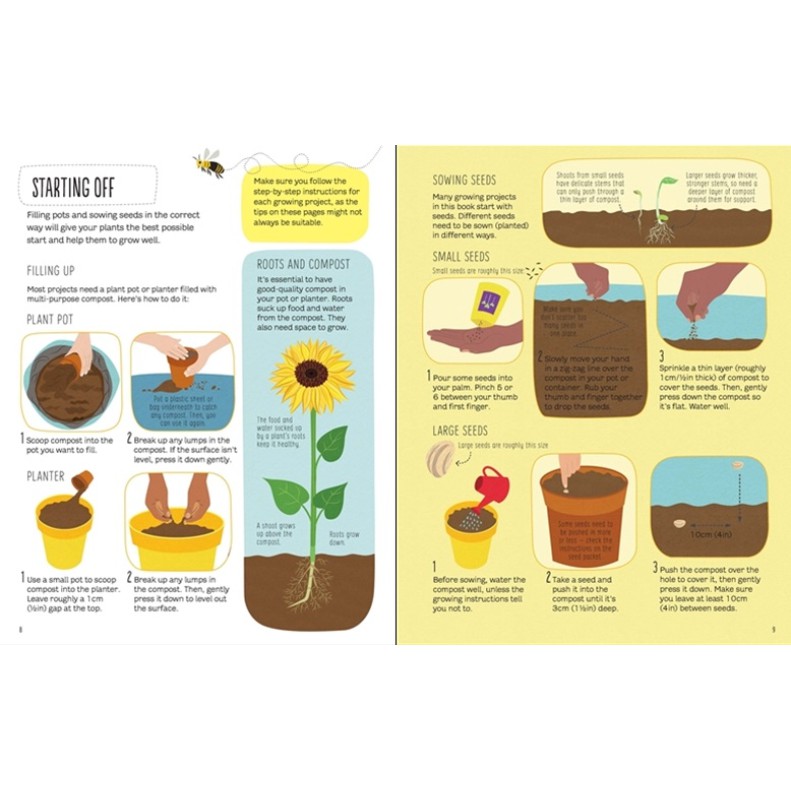Sách Usborne - Sách thiếu nhi khoa học cho bé 6-8 tuổi Gardening for Beginners