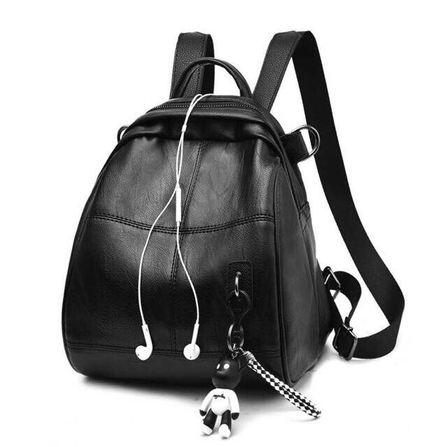 Ba Lô Da Mềm Phong Cách Thời Trang tặng kèm gấu hottrend