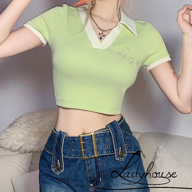 Áo Croptop Dệt Kim Hở Rốn Thời Trang Quyến Rũ Cho Nữ