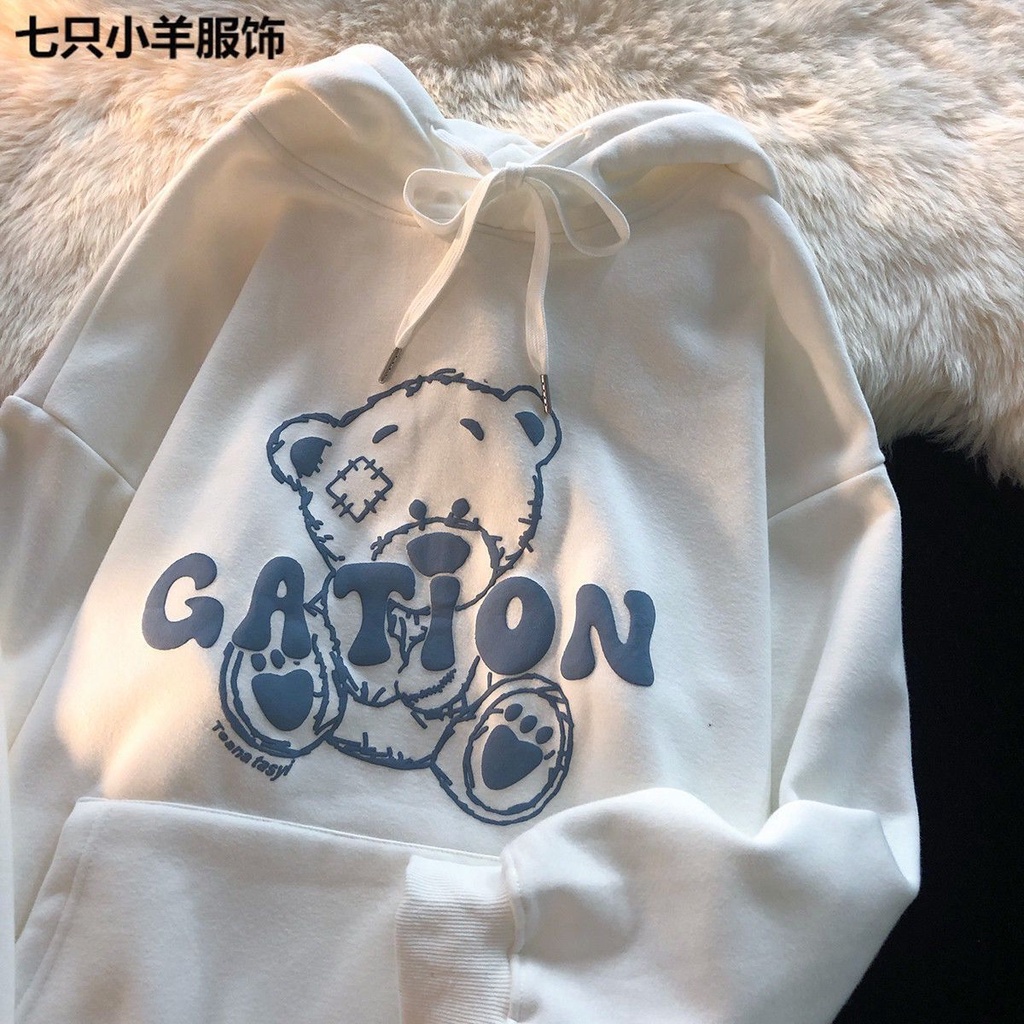 Áo Hoodie Dáng Rộng Bằng Vải Nhung Thời Trang Hong Kong Cổ Điển Dành Cho Nam Nữ