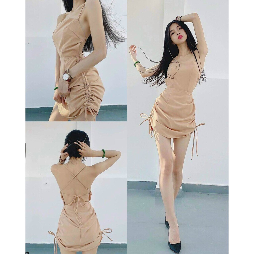 [Hot] Đầm Cap Cao Rút Dây Có Mút Ngực