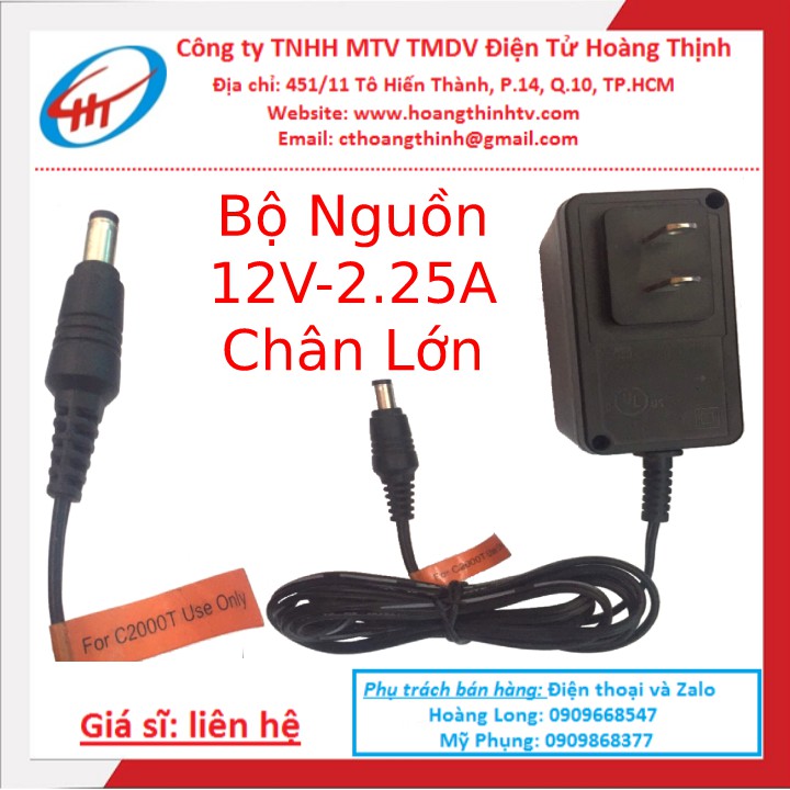 Bộ Nguồn 12V 2.25A | adapter - 12v2.25a
