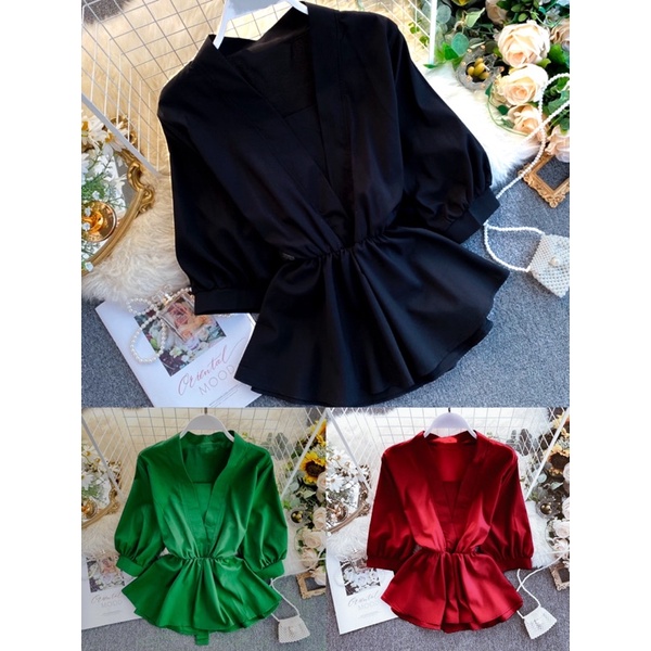 Áo dáng peplum tùng xoè che bụng dành cho khách ngoại cỡ big size (từ 60-90 ký)