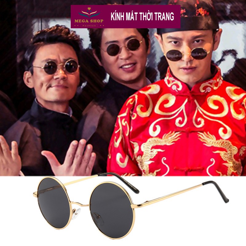 Kính thầy bói tròn - Kính râm tròn cao cấp - Kính vintage viền mỏng