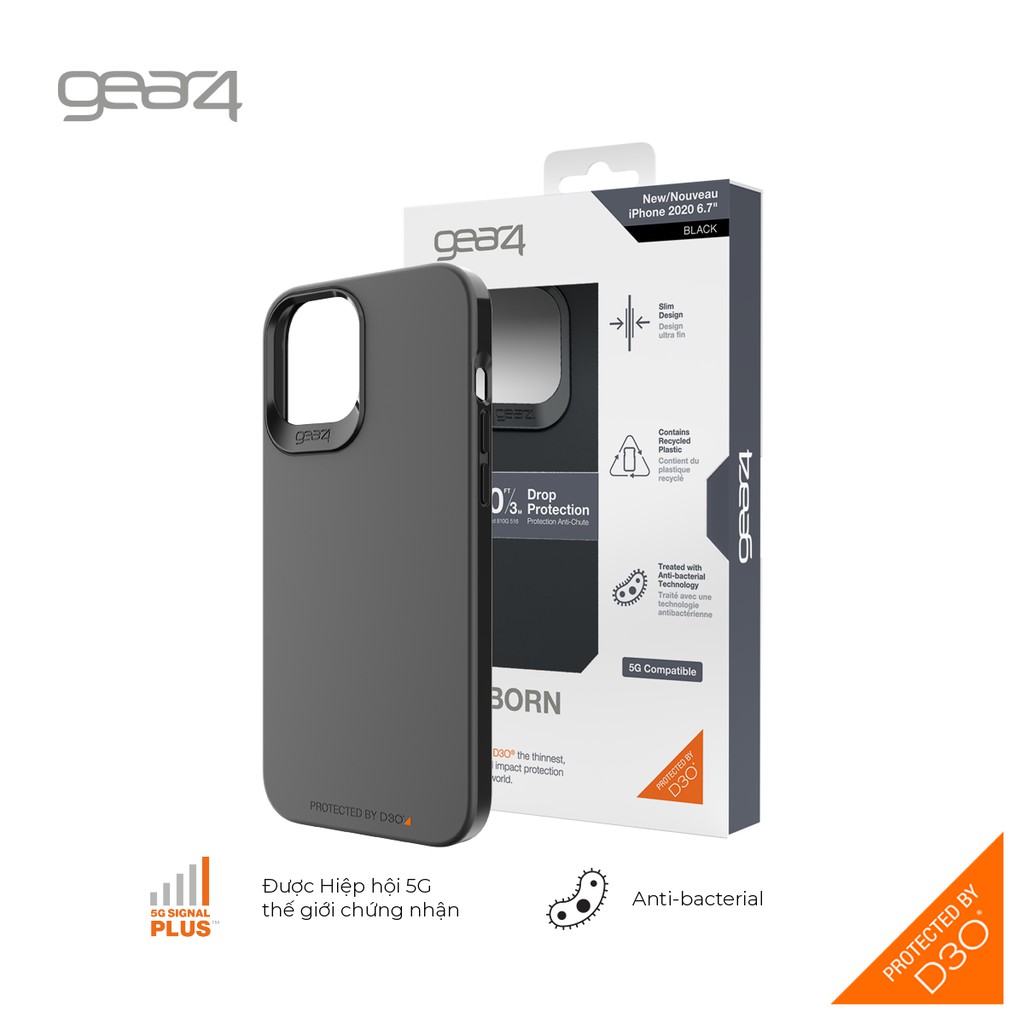 Ốp lưng chống sốc Gear4 D3O Holborn Slim 5G 3m cho iPhone 12 series