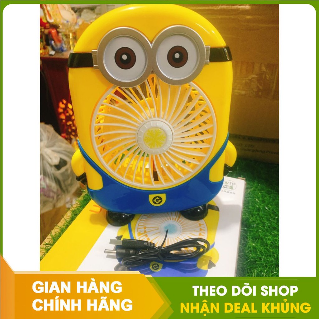 Quạt sạc mini cầm tay - để bàn hình MINION dễ thương, siêu tiết ...