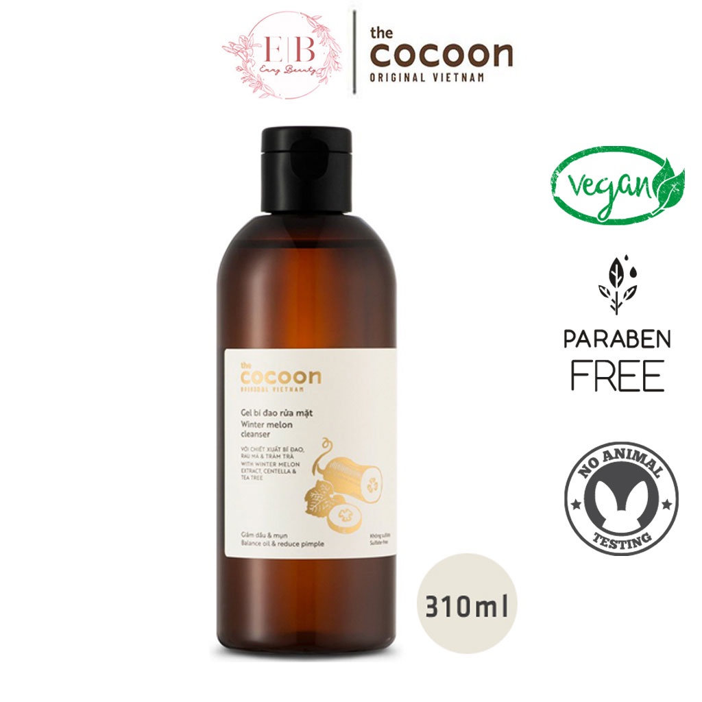 Big Size Gel Bí Đao Rửa Mặt Cocoon Giảm Dầu Mụn 310ml