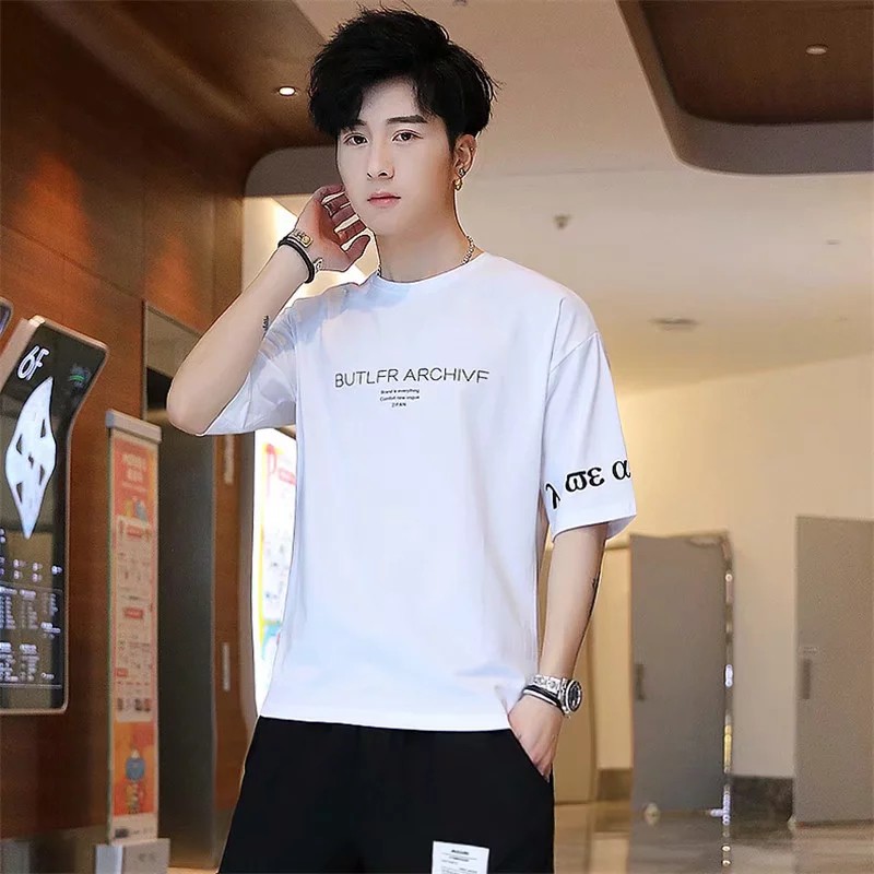 Áo Thun Tay Ngắn Màu Vàng Thời Trang Trẻ Trung Cho Nam