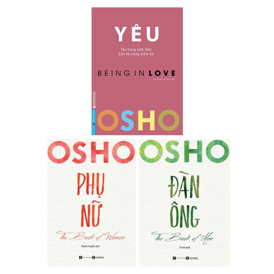 Sách - Combo Osho: Yêu (FN) + Phụ Nữ (THA) + Đàn Ông (THA) (Bộ 3 Cuốn)
