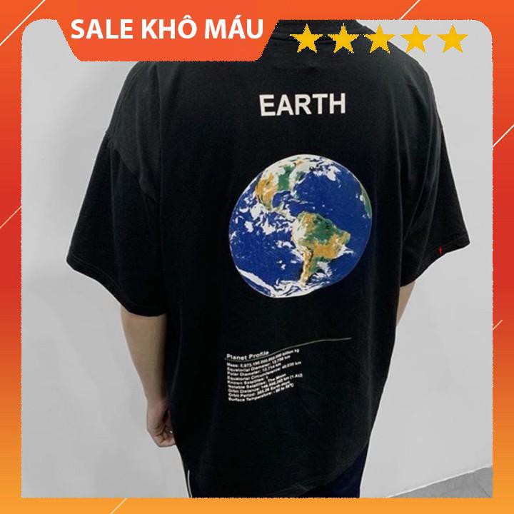 ÁO PHÔNG UNISEX IN HÌNH FORM RỘNG DÁNG DÀI TAY LỠ CỔ TRÒN, ÁO NHÓM,ĐỒ ĐÔI Áo IN Trái Đất EARTH